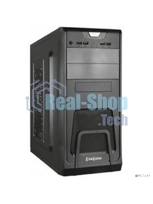 Компьютерный корпус Miditower ExeGate CP-603 Black, ATX, (CP400W, 80мм), 2хUSB+2хUSB 3.0, Audio