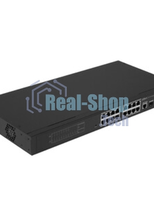 Коммутатор 20-портовый гигабитный управляемый с PoE Dahua DH-S4220-16GT-240, уровень L2, 16xRJ45 1Gb PoE, 2xRJ45 1Gb, 2xSFP 1Gb, суммарно до 240Вт, коммутация 56 Гбит/с, MAC-таблица 8к, металл