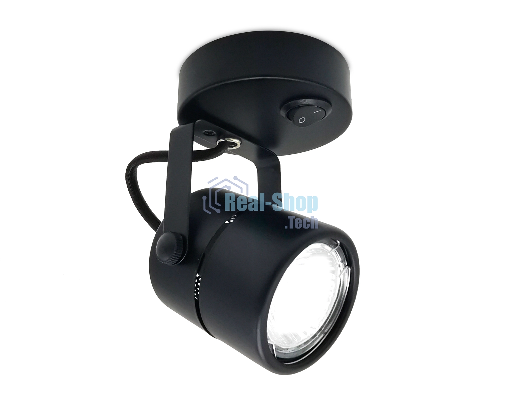 Накладной поворотный светильник Ambrella light TA102 BK черный GU10 D80*130*D60