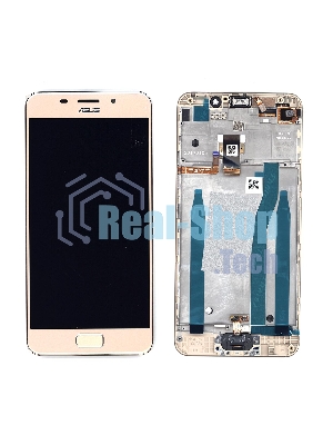 Дисплей для Asus ZenFone 3s Max ZC521TL золотой с рамкой