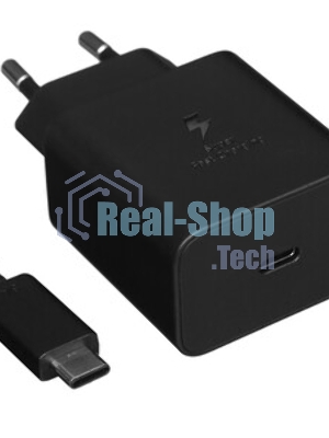 Сетевое зарядное устройство Samsung 45W (USB Type-C порт, кабель USB Type-C в комплекте), черное