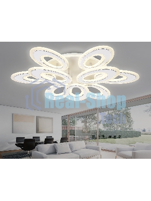 Потолочный светодиодный светильник FA8933/6+3 WH/CH белый/хром 255W 3000K-6400K 740*660*120 (ПДУ РАДИО 2.4G)