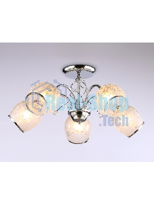Светильник Ambrella light TR3188/5 CH/CL/FR хром/прозрачный/белый матовый E27/5 max 40W D600*285
