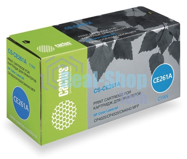 Картридж лазерный Cactus CS-CE261A голубой (11000 стр.) для принтеров HP Сolor LaserJet CP4025/CP4525/CM4540