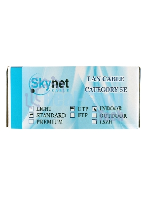 Кабель SkyNet Standart UTP indoor 4x2x0,48, медный, FLUKE TEST, кат.5e, однож., 100 м, box, серый
