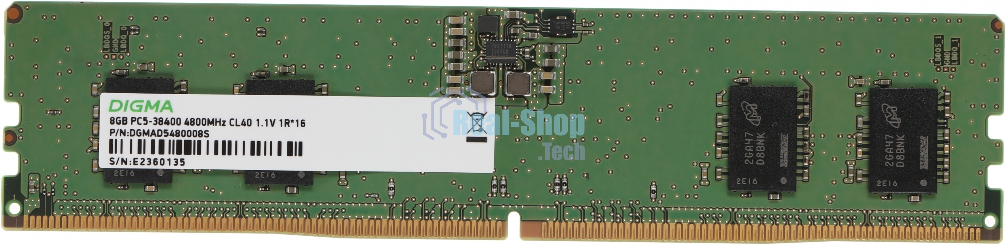 Оперативная память Digma, DDR5, 8GB (1x8GB), 4800MHz, CL40, DIMM