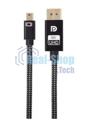 Кабель 1.4V Mini DisplayPort M <--> DisplayPort M 1,8м 4K@120HZ 8K@60HZ Telecom (TA683M-1.8M)
