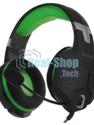 Гарнитура SmartBuy Rush Taipan чёрный-зеленый, проводная, USB, подсветка