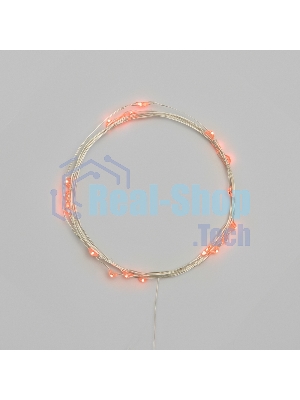 Гирлянда светодиодная Роса 5м 50 LED ОРАНЖЕВЫЙ IP20 2хАА (в комплект не входят) NEON-NIGHT