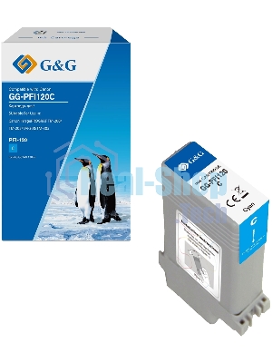 Картридж струйный G&G GG-PFI120C голубой (130мл) для Canon imagePROGRAF TM-200/205/300/305/250
