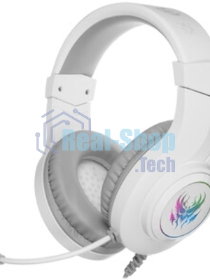 Гарнитура Defender Ghost LED белый, проводная, USB / 2 x mini jack 3.5 мм, подсветка
