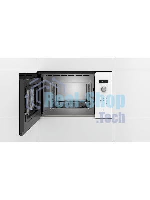 Микроволновая печь встраиваемая Bosch BFL524MW0 белый, 20 л, 800 Вт, переключатели - поворотный механизм/сенсор
