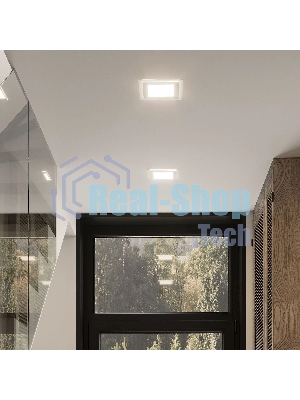 Светильник Glass кв 12W 900lm 3000K 220-240V IP20 монт Ø118х118 160x160x30 с дек стек LED