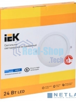 Светильник LED ДВО 1610 24Вт 6500К IP20 круг белый IEK LDVO0-1610-1-24-6500-K01