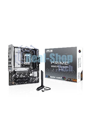 Материнская плата ASUS PRIME B840M-A WIFI, AM5, AMD B840, 4xDDR5, 4xSATA III, 3xM.2, 1xPCIe 4.0 x16, 2xPCIe 3.0 x16 (x1), 2xDP, 1xHDMI, 1x 2.5Gb LAN, Wi-Fi 6E, 2xUSB-A 10Gbps, 1xUSB-C 5Gbps, 4xUSB-A 2.0, 3x3.5 мм, 7.1, micro-ATX