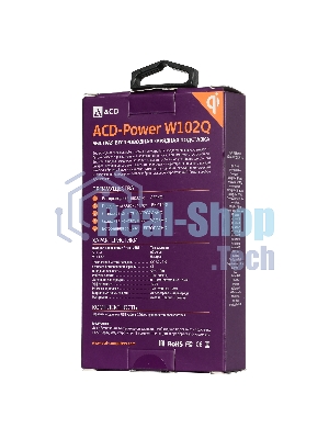 Беспроводное зарядное устройство ACD-W102Q-F1B 10Вт, беспроводная Qi, 2-катушки с QC, 5В/2А ~ 9В/1,8А RTL