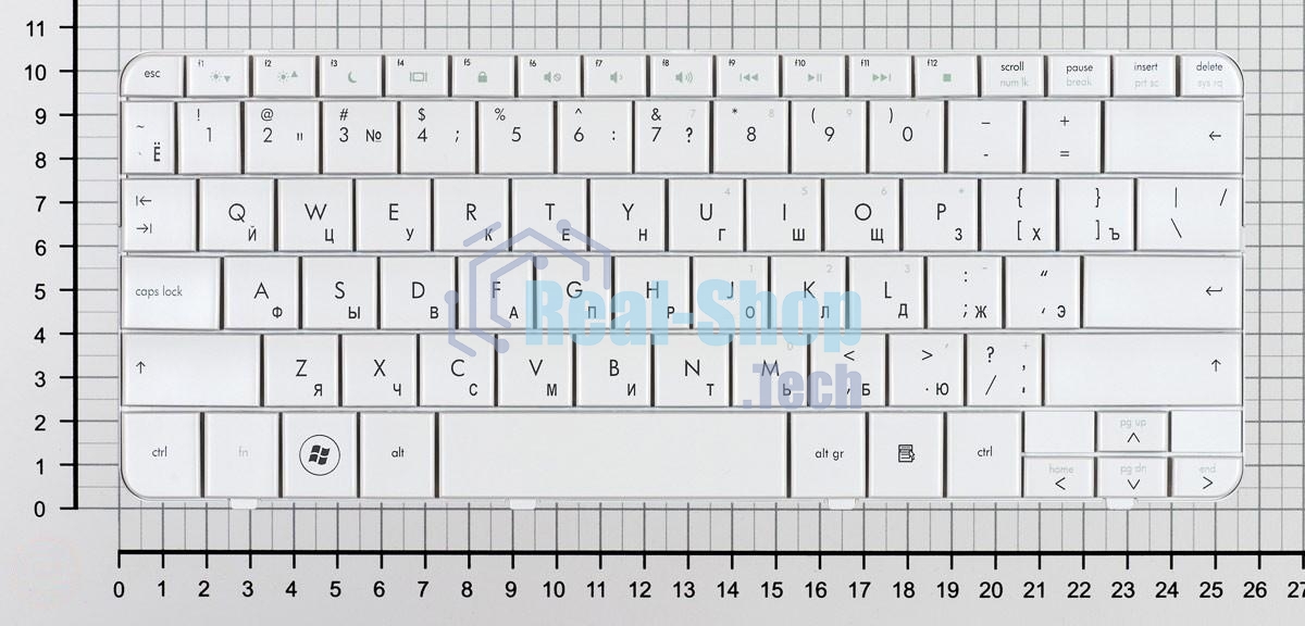 Клавиатура для ноутбука HP Pavilion DV2-1000 DV2-1100 DV2-1200 белая