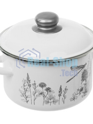 Кастрюля Appetite 1RD181M Flora-2, эмалированная, 3 л
