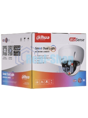 Уличная купольная IP-видеокамера Dahua DH-IPC-HDBW2449EP-S-IL-0280B Smart Dual Light с ИИ 4Мп, 1/2.9” CMOS, объектив 2.8мм, видеоаналитика, ИК до 30м, LED до 30м, IP67, корпус: металл
