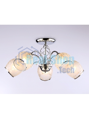 Светильник Ambrella light TR3188/5 CH/CL/FR хром/прозрачный/белый матовый E27/5 max 40W D600*285