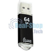 Флешка USB SmartBuy V-Cut black (SB64GbVC-K3), 64Gb, USB 2.0, R/W 25/15, черный