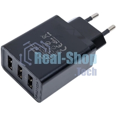 Сетевое зарядное устройство Vention на 3 порта USB 2.4A черный