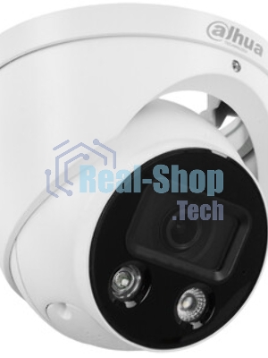 Уличная купольная IP-видеокамера TiOC DAHUA DH-IPC-HDW3849HP-AS-PV-0280B-S5 с ИИ и активным сдерживанием 8Мп; 1/2.7” CMOS; объектив 2.8мм, видеоаналитика, ИК 30м, LED 30м, IP67, корпус: металл