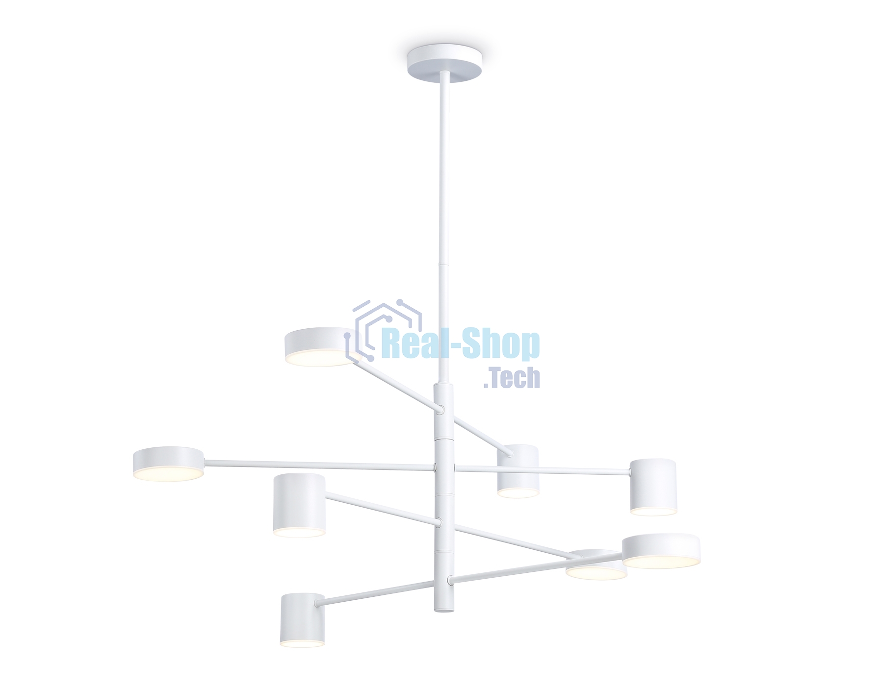 Подвесной светодиодный светильник Ambrella light FL51688/8 WH белый 3000K/4200K/6400K 48W D900*1000 (Без ПДУ)