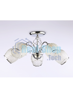 Светильник Ambrella light TR3188/5 CH/CL/FR хром/прозрачный/белый матовый E27/5 max 40W D600*285