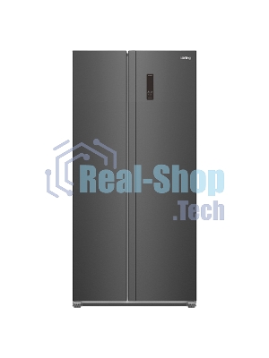 Холодильник Korting KNFS 94099 XN черная нержавеющая сталь двухкамерный 431/252л морозилка сбоку, No Frost, Side by Side