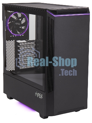 Компьютерный корпус Hiper PB81 черный без БП ATX 3x120мм 2xUSB2.0 2xUSB3.0 audio bott PSU