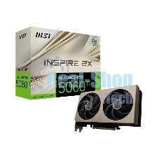 Видеокарта MSI RTX 5060 TI 8G INSPIRE 2X, NVIDIA RTX 5060 Ti, 8 ГБ GDDR7, 128 бит, PCI-e 5.0, 1xHDMI, 3xDP, 2587 МГц