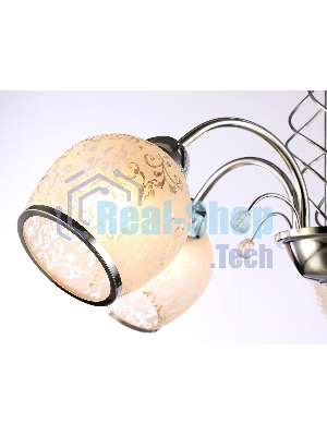 Светильник Ambrella light TR3188/5 CH/CL/FR хром/прозрачный/белый матовый E27/5 max 40W D600*285