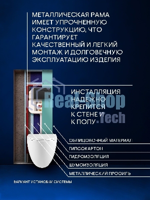 Комплект BAU 6 в 1: рамная инсталляция BAU NEO 45, унитаз подвесной безободковый вихревой со скрытым сливом Bau Dream Hurricane3, сиденье дюропласт микролифт, кнопка смыва BAU Stil , черная матовая