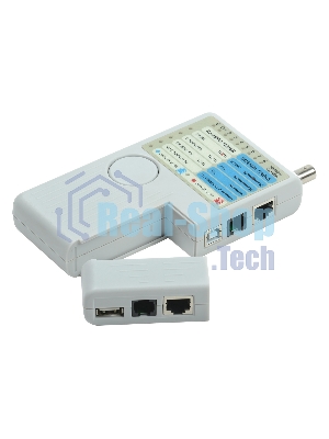 Тестер для витой пары ITK 4в1 RJ45/RJ11/BNC/USB с элем. пит.