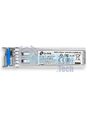 Модуль TP-Link SFP 1000Base-BX WDM Bi-Directional SFP module, TX: 1310 nm and RX: 1550 nm, 1 LC Simplex port, up to 2 km transmission distance in 9/125 μm SMF (Single-Mode Fiber), Supports Digital Diagnostic Monitoring (DDM).