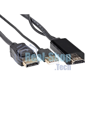 Кабель-переходник HDMI(M) +USB---> DP(M) 4K*60Hz 1.8M, VCOM