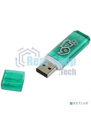 Флешка USB Smartbuy Glossy series green (SB64 GbGS-G), 64Gb, USB 2.0, R/W 25/15, зеленый