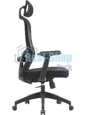 Кресло компьютерное Cactus CS-MC515-BK черный, сиденье черный, сетка/ткань, с подголов. крестов. пластик, пластик черный