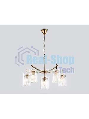 Люстра Ambrella light LH56031/5+1 BS/CL латунь/прозрачный E14*6 max 40W D680*1200