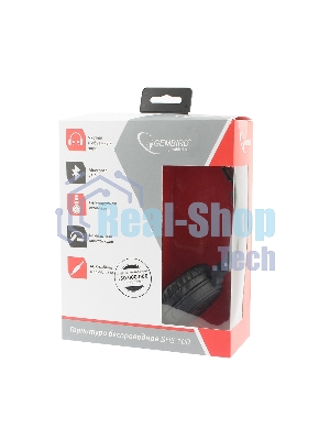 Беспроводные/проводные наушники Gembird BHS-100 черный, накладные, Bluetooth + проводной, складная конструкция, до 10 ч