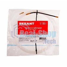 Протяжка кабельная Rexant (мини УЗК в бухте), 5 м нейлон, d=3 мм, латунный наконечник, заглушка