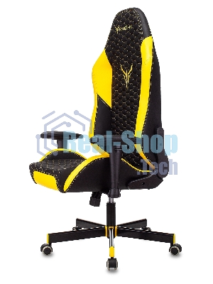 Кресло Knight Neon черный/желтый, экокожа, 120 кг, механизм качания