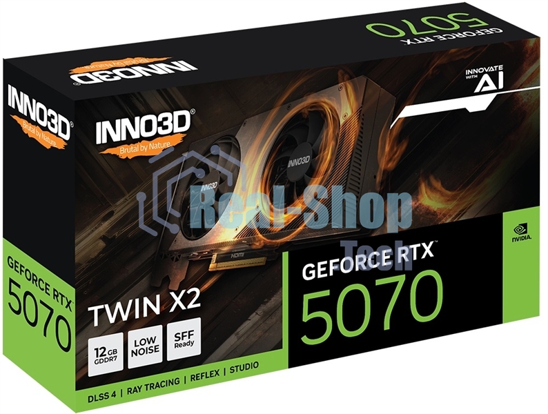 Видеокарта INNO3D RTX 5070 TWIN X2 12GB GDDR7 192bit 3xDP HDMI RTL