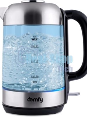 Чайник электрический Domfy DSM-EK401 1.8л. 2200Вт черный/прозрачный (корпус: стекло)
