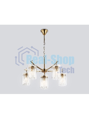 Люстра Ambrella light LH56031/5+1 BS/CL латунь/прозрачный E14*6 max 40W D680*1200
