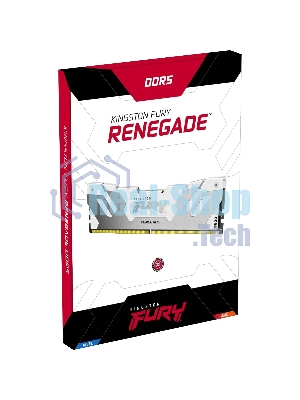 Оперативная память Kingston Fury Renegade, DDR5, 64Gb (2x32Gb), 6400MHz, CL32, DIMM, радиатор, RGB, белый