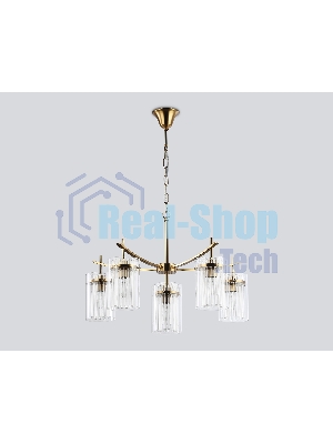 Люстра Ambrella light LH56031/5+1 BS/CL латунь/прозрачный E14*6 max 40W D680*1200