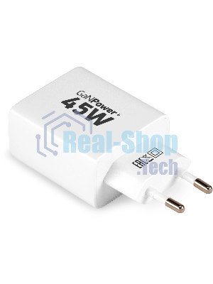 Сетевое зарядное устройство Digma Pro DPW4A 45W 3A (PD+QC) USB-C/USB-A универсальное белый (DPW4A5GX11WH)
