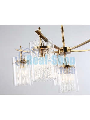 Люстра Ambrella light LH56031/5+1 BS/CL латунь/прозрачный E14*6 max 40W D680*1200